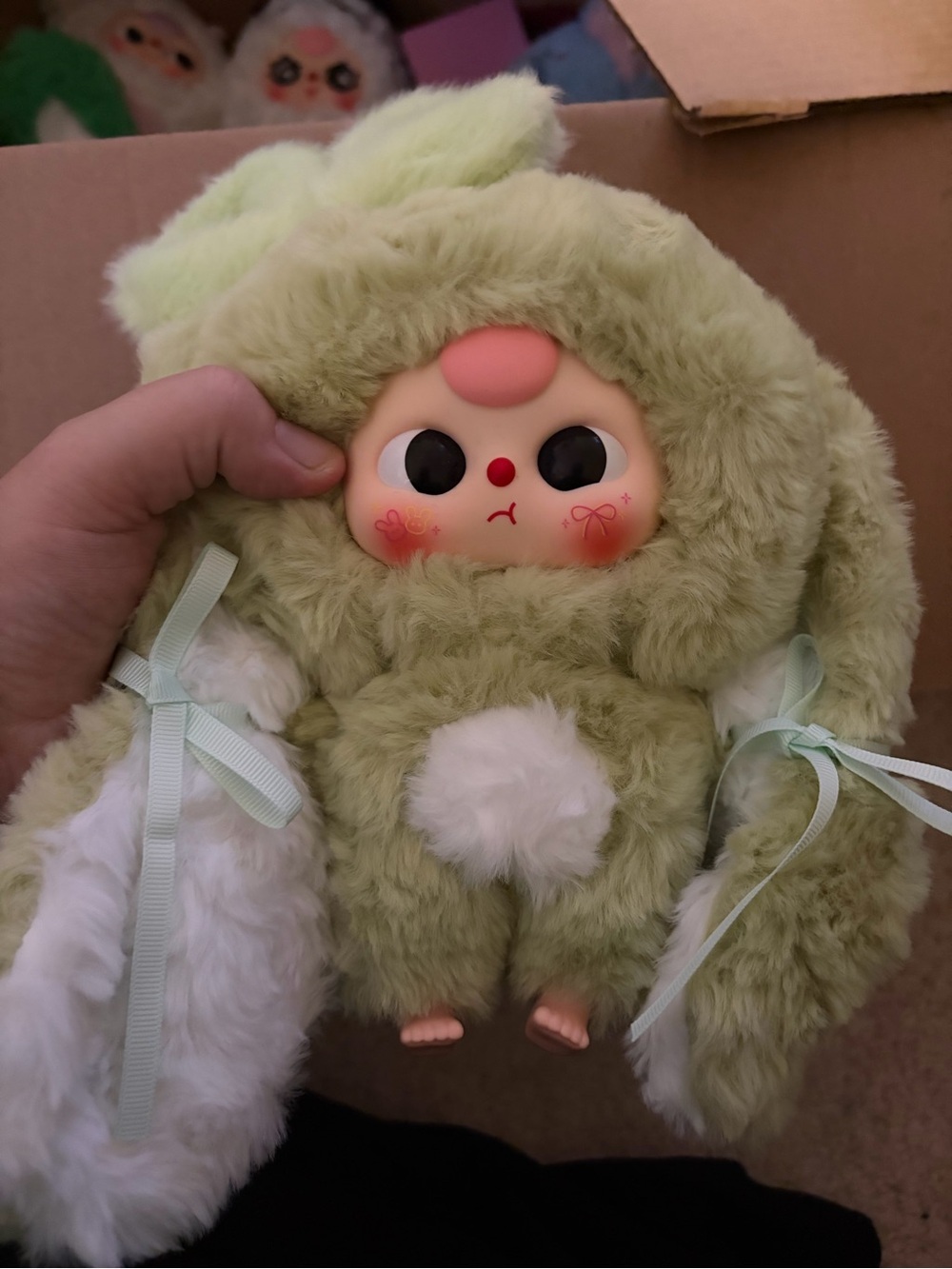 Plush Bunny Figurine Soft Green Bunny Plush